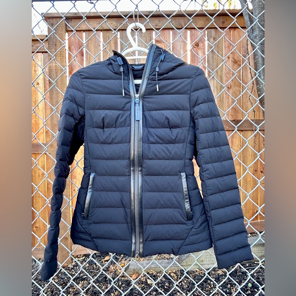 Mackage Black Light Down and Leather Trim Jacket (Size X-small)